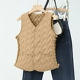 thumbnail image 6 of AUNVITO Women's Winter Sleeveless Puffy Jacket Lightweight Casual Coat with Pockets, V-Neck Loose Regular Fit Vest for Daily Wear, 6 of 7