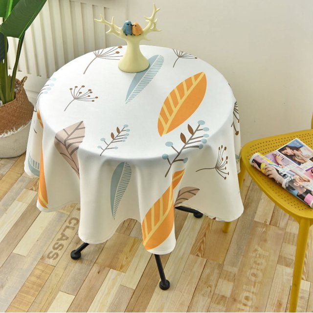 Nordic Style Round Long Tablecloth Simple Waterproof Restaurant Hotel Household Round Dining Table Tablecloth Printing