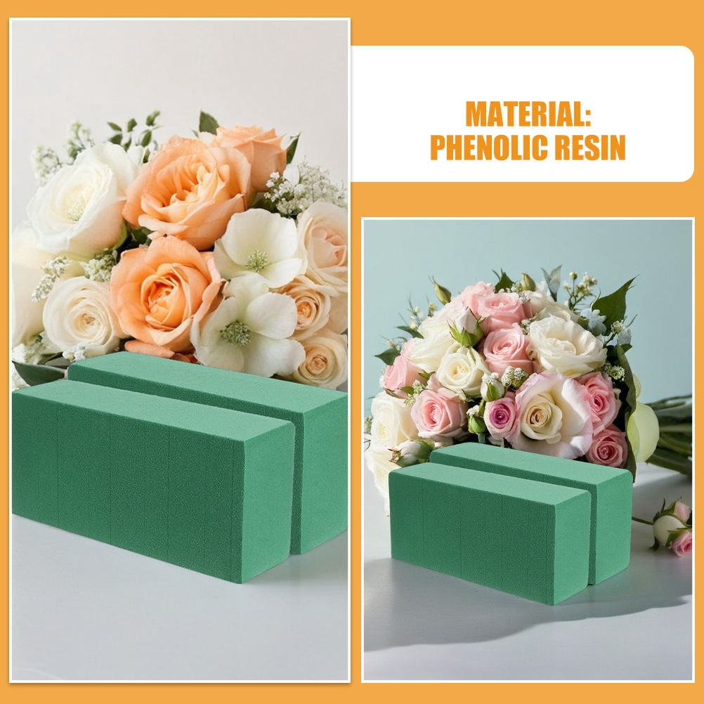 LOLIPPYY 7-Piece Green Floral Foam Blocks for Wedding Flower Arrangements with Water Retention and Secure Hold