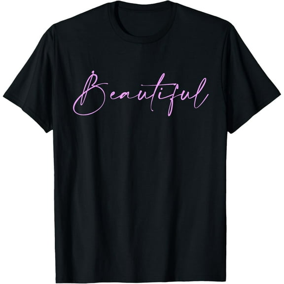Beautiful Script Pink Lettering on Black Unisex T Shirt Unisex Tee
