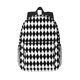 thumbnail image 1 of Easygdp Black And White Diamonds Mochila Ligera de 15 Pulgadas para Estudiantes, Mochila Cómoda para la Escuela y Viajes, Correas Ajustables, 1 of 6