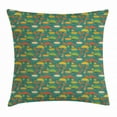 thumbnail image 1 of Acorn Throw Pillow Cushion Cover, Cartoon Autumn Weather Themed Figures as Rain Clouds Umbrellas Fallen Leaves Berries, Decorative Square Accent Pillow Case, 16 X 16 Inches, Multicolor, by Ambesonne, 1 of 2