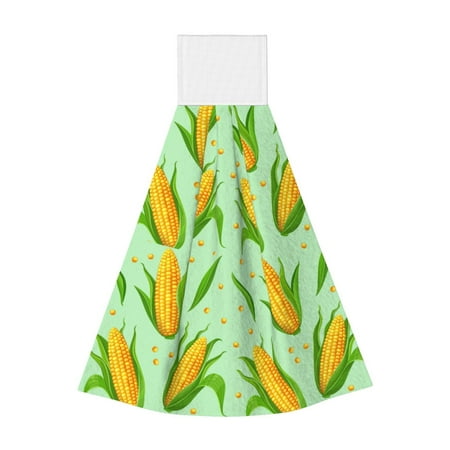 

Kdxio Corn 7 Hand Towel with Loop Hanging Towel Absorbent Tie Towels for Kitchen Tea Bar Bathroom Decor