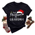 thumbnail image 3 of Gibobby Camisas de Navidad para mujer Camiseta de manga corta con cuello redondo y estampado de Navidad para mujer(Negro,M), 3 of 5