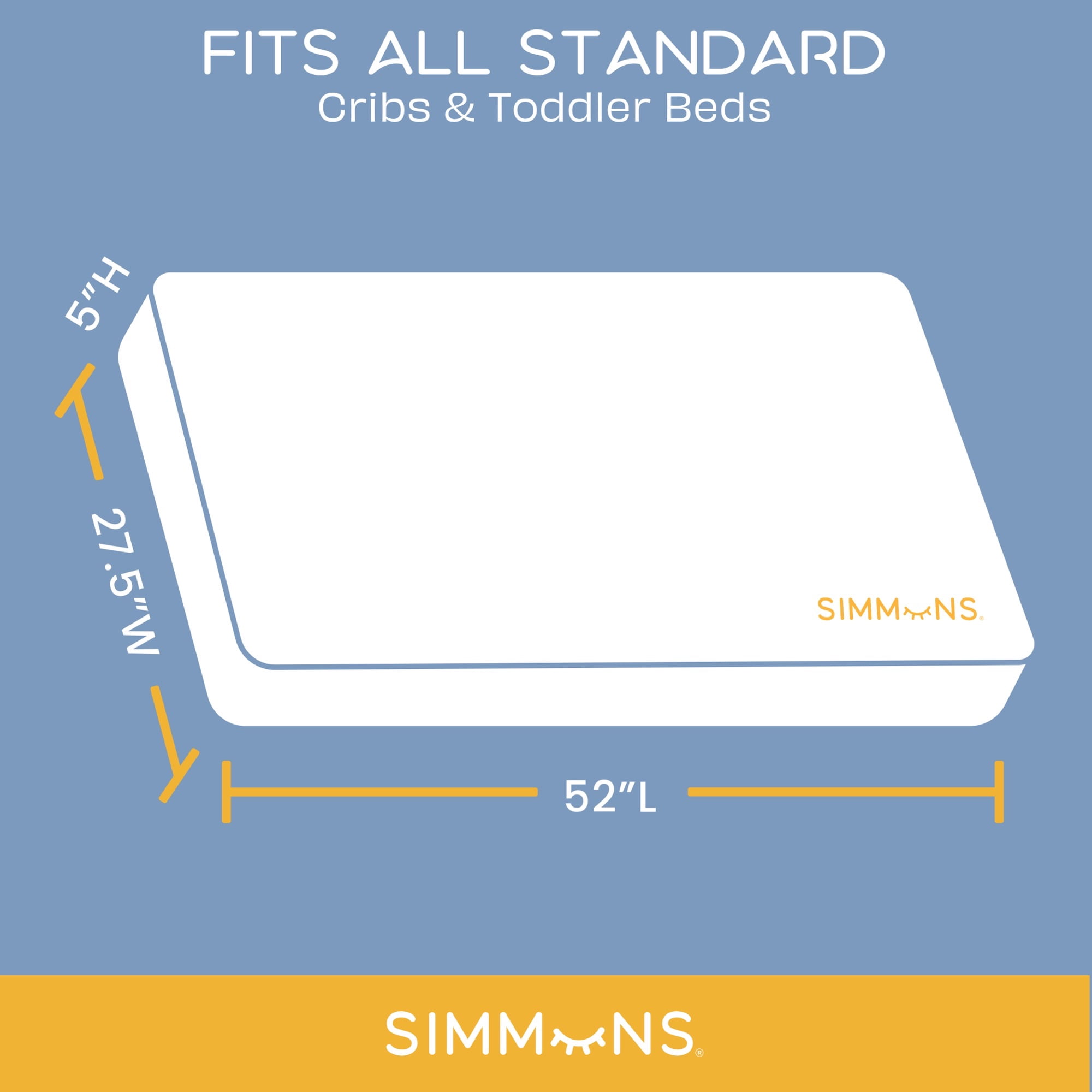Simmons Kids Silver Nights Dual Sided 2-Stage Baby Crib Mattress and Toddler Mattress - GREENGUARD Gold – Waterproof - Sustainably Sourced Core Fiber Core, Grey