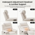 thumbnail image 3 of COLAMY Electric Power Recliner Chair with Triple Motor, Adjustable Power Headrest and Lumbar Support, Heavy Duty Home Theater Seating with LED, USB Type-C Ports, Storage, Beige, 3 of 13