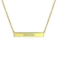 thumbnail image 3 of Bling Jewelry Womens Thin Name Plated Bar Pendant Necklace 14K Rose Gold Sterling Silver, 3 of 5