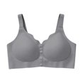thumbnail image 6 of VISALY Front Closure Jelly Bras for Old Women Wireless Push Up No Underwire Full Coverage Seamless Comfy Front Snap Support T-Shirt Bras Soft Supportive Compression Convenient Bras Grey Xxl, 6 of 8