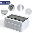 thumbnail image 3 of Caja eléctrica impermeable para exteriores IP65, 8 módulos, superficie de plástico ABS, caja de protección eléctrica impermeable para exteriores, gabinete de control, caja de conexiones, 3 of 5