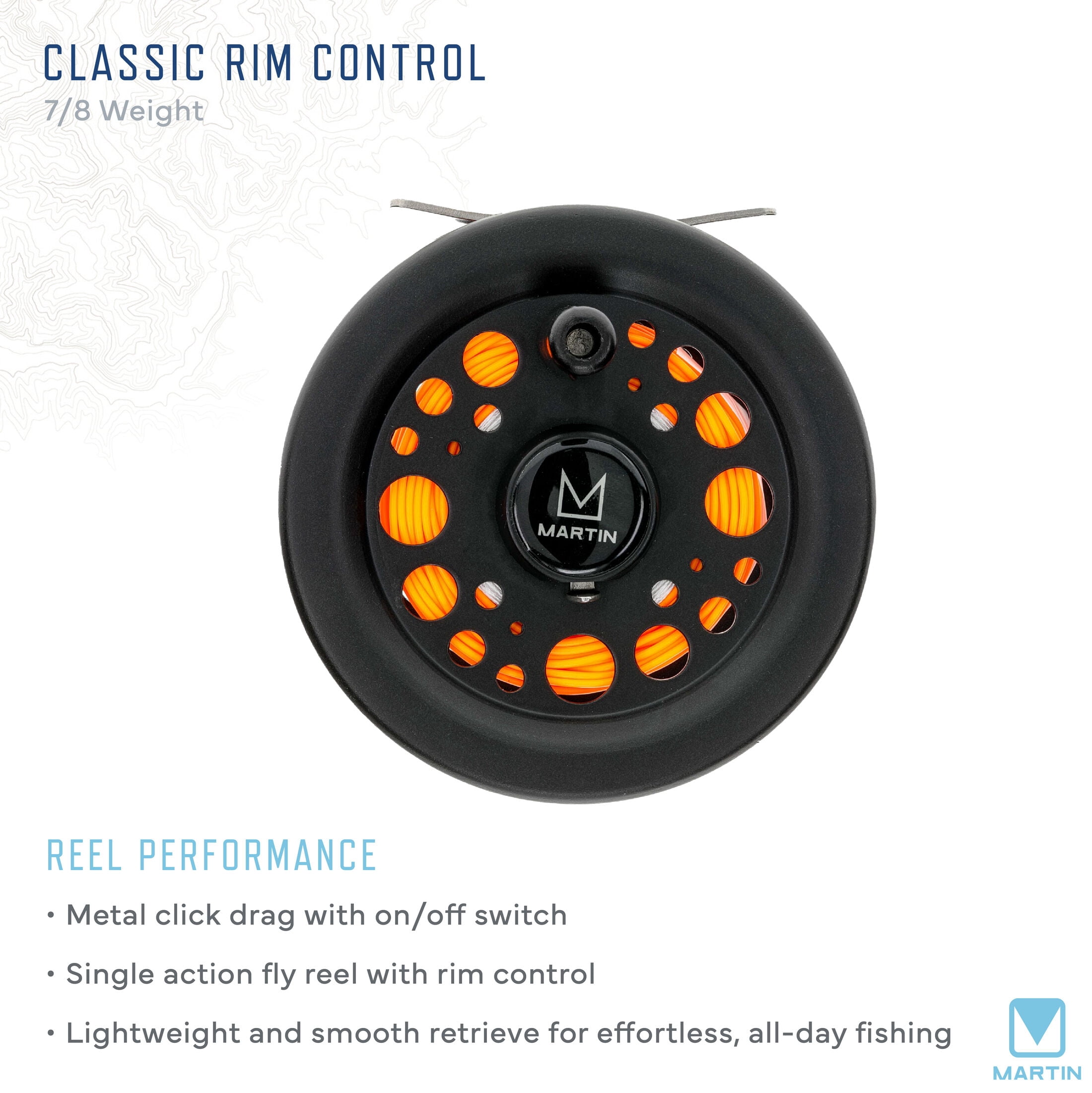 ZEBCO Martin Classic Size 7/8 Fly Fishing Reel – Durable Classic Design, 21-43565