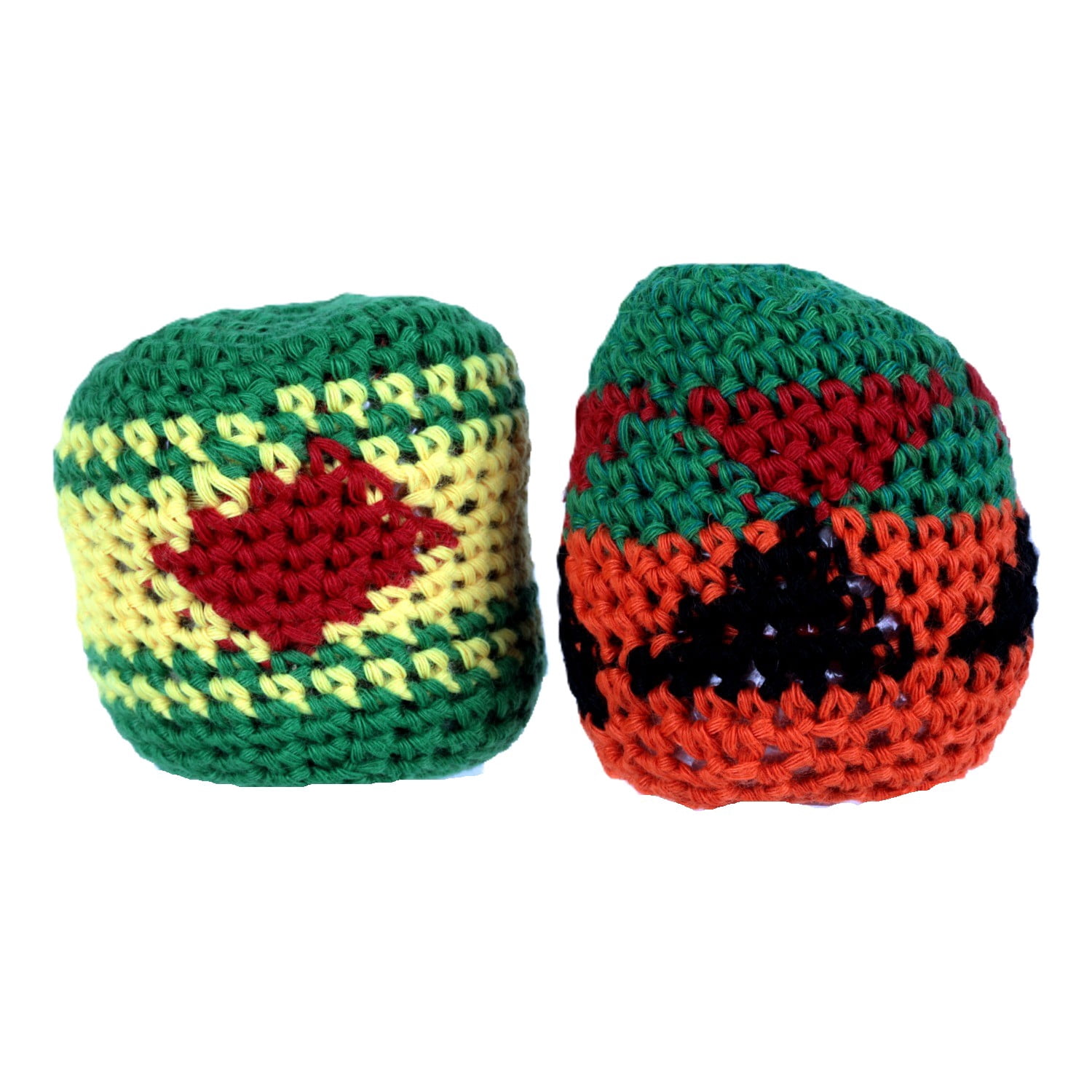 Crochet Footbag 2-Pack – 2.25 x 2 in, 40g Kick Sack Balls for Adults & Kids, Juggling & Stress Relief Toy