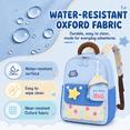 thumbnail image 4 of Lomyolo Kids Backpack for Girls 3-8, Small School Backpack for Preschool Kindergarten, Lightweight Toddler Backpack with Cartoon Patterns, Oxford Bookbag for Travel-BLUE, 4 of 7