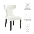 thumbnail image 3 of Side Dining Chair, Nailhead, Set of 2, White, Velvet, Modern Contemporary, Kitchen Room Cafe Bistro Restaurant Hospitality, 3 of 10