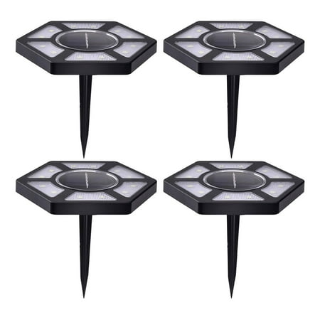 

Flybaeast 4Pcs Outdoor Garden Solar Lights Outdoor Ground Lights with 12 Led Light Source Outdoor Lights Garden Lights for Paths Garden Patio Patio Garden Lamps (Black)