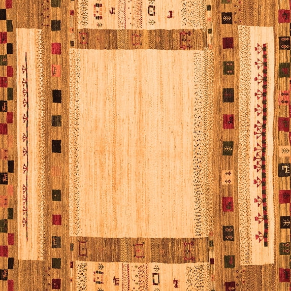 Ahgly Company Indoor Square Abstract Orange Contemporary Area Rugs, 8' Square