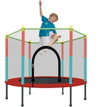 Kids Trampoline with Safety Enclosure Net - 5FT Trampoline for Toddlers Indoor and Outdoor - Parent-Child Interactive Game Fitness Trampoline Toy Gift for Boys and Girls Age 1-8