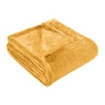 thumbnail image 2 of BNM Solid Fleece Soft Plush Blanket, King, Gold, 2 of 7