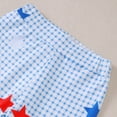 thumbnail image 3 of 4th of July Baby Boy 2 Piece Outfits USA Flag Embroidery Stripe Waffle Knit Short Sleeve Tops and Shorts Set (2-3Y, Beige), 3 of 8