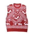 thumbnail image 2 of Wassery Women's Christmas Cartoon Knitwear Sweater Long Sleeve Crewneck Reindeer Print Pullover Sweater, 2 of 5