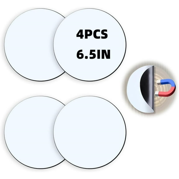 Trianu 4Pcs Round Vent Covers, 6.5inch Magnetic Vent Covers Air Conditioner Vent Magnetic Covers Mental Magnetic Vent Covers for Ceiling Wall Floor Air Register Home RV, White