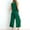 Dark Green, variant on TIANZEN Women's Solid Color And Linen Set Casual Sleeveless Vest Nine Inch Double Pockets Wide Leg Pants And Pants Jacket Set Work for Women Womens Snowmobile Pants Pants Suits for Women