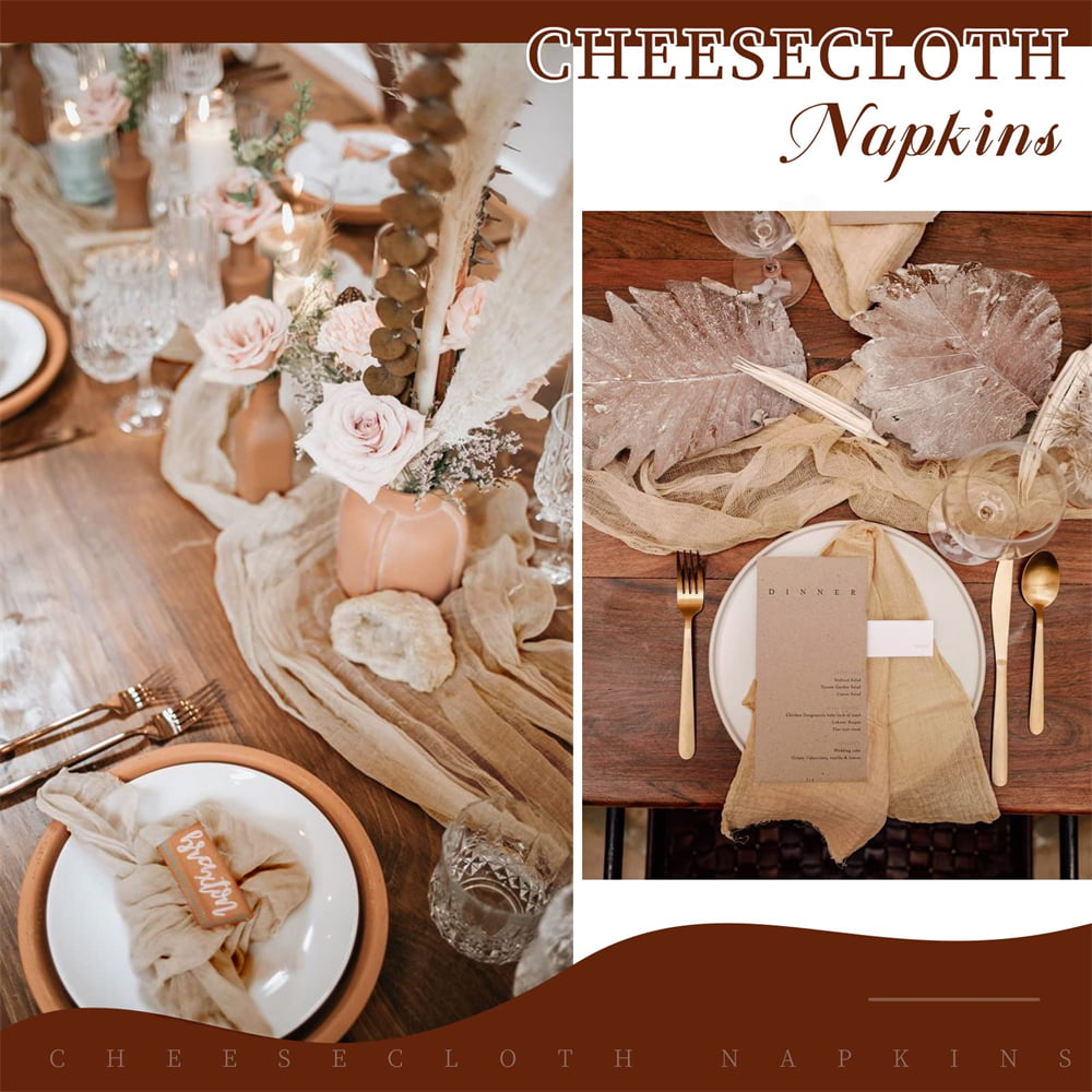 Gauze Cheesecloth Napkins Wrinkled Dinner Napkins Soft Table - Temu