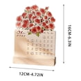 thumbnail image 3 of Gumesh 2026 Wooden Rose Art Calendar, Elegant Desktop Countdown & Wall Calendar - Blooming Floral Illustration, Premium Gift for Her, Office Desk Decor, 4x6 Inch, 3 of 6