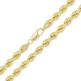 thumbnail image 4 of 14k Yellow Gold Solid Diamond Cut Rope Chain Necklace 28" 6mm - 28", 4 of 6