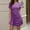 Purple, variant on Women's Short Sleeve Ruched Casual Summer Dress Bodycon Midi Dress Side Draw-String Dress Crew Neck Dresses