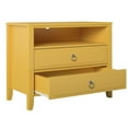 Novogratz Her Majesty 2 Drawer Nightstand, Mustard Yellow
