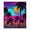 1pcs, variant on Crimson Sunset Synthwave Landscape Sticker