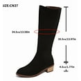 thumbnail image 3 of Knee High Boots Women Flat Rounded Toe Stretchy Boots Side Zipper Dress Tall Boot, 3 of 14