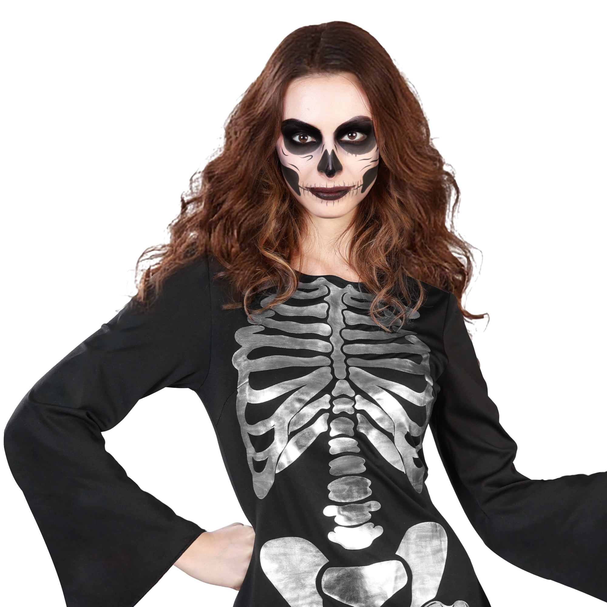 Enchanting Skeleton Halloween Costume for Adults, Women's Size M (8/10), by Way to Celebrate