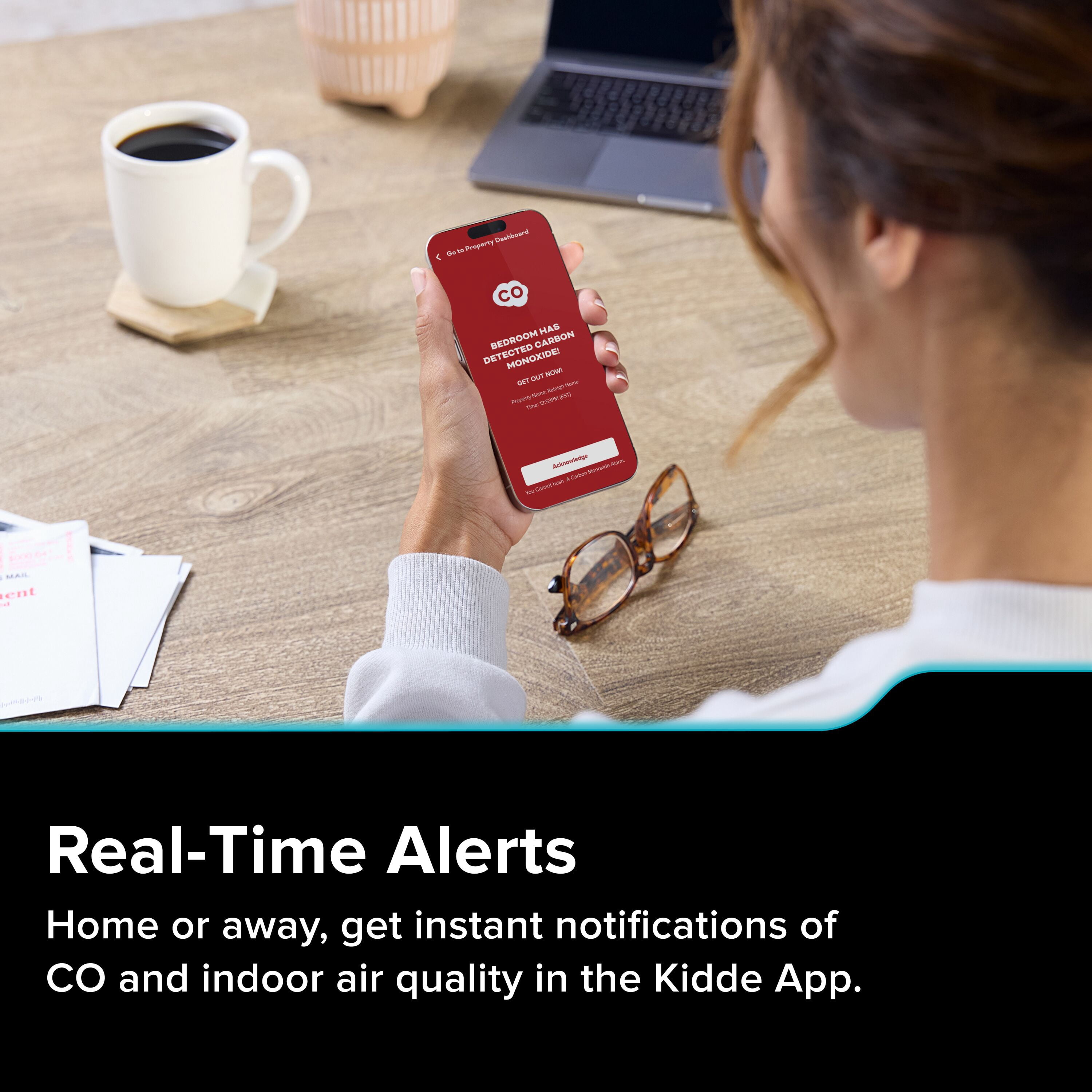 Kidde Smart Carbon Monoxide Detector & Indoor Air Quality, Plug-In with AA Battery Backup, COPDLQW