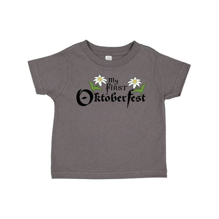 

Inktastic My First Oktoberfest with Edelweiss Flowers Gift Toddler Boy or Toddler Girl T-Shirt