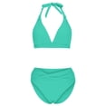 thumbnail image 6 of UTSJKR Women's Two Piece Bathing Suits Push Up Bikini Set Swimsuit Vintage Swimwear Swimwear 2025 Beachwear for Women Mint Green L, 6 of 8