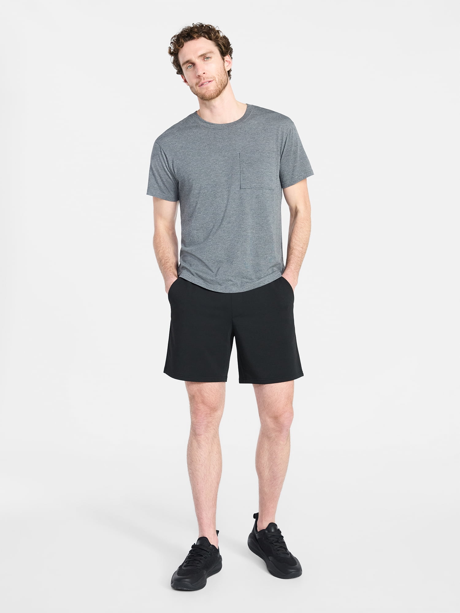 Athletic Works Men's and Big Men's Tri Blend Pocket Tee, Sizes XS-4XL