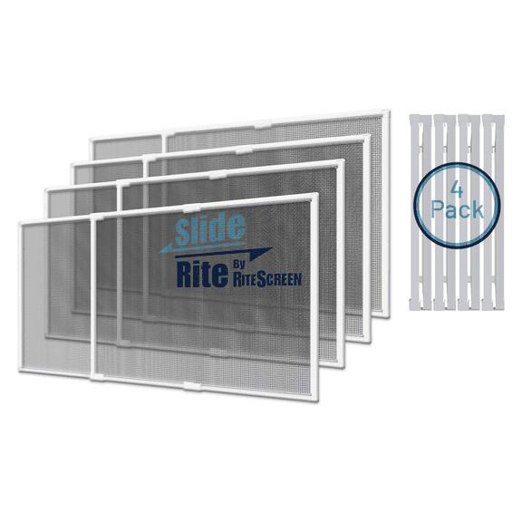 Adjustable & Expandable Window Screen 10" x 19" (4-Pack) Pre-Framed Window Screen Expands up to 35"