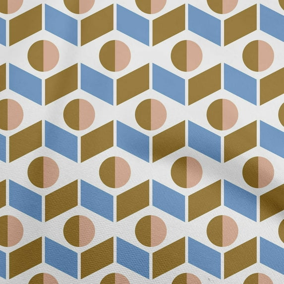 oneOone Cotton Flex Light Blue Fabric Geometric Dress Material Fabric Print Fabric By The Yard 40 Inch Wide