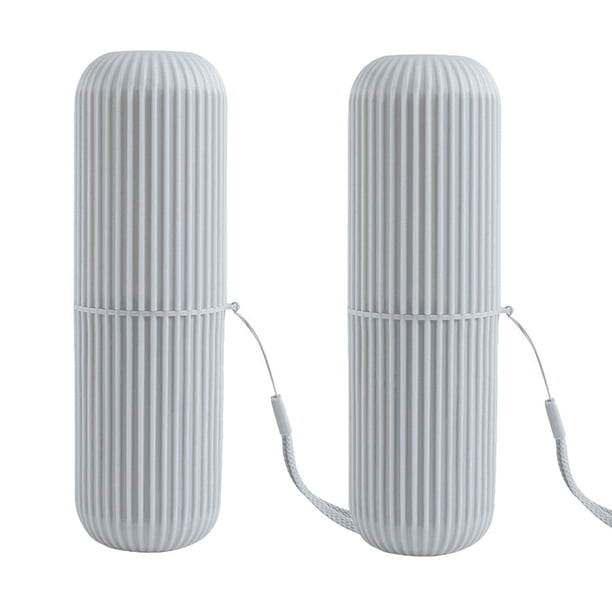 Estuche para cepillo de dientes con taza de enjuague bucal de viaje portátil de 2 piezas - Gris nórdico MFZFUKR CPB-DE-WX57-4