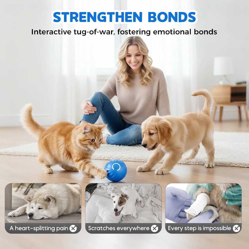 Interactive Dog Toys Dog Ball, Automatic Flashing Light Up Ball, Bite-Resistant Chew Toy to Stimulate Play and Relieve Boredom for Dogs and Cats