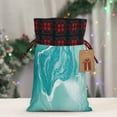 thumbnail image 5 of Rocae Teal Turquoise 1 Print Christmas Drawstring Linen Gift Bag with Drawstrings Treat Bag Goody Present Bags for Christmas Party Favor, 5 of 8