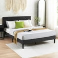 thumbnail image 3 of Mellow Olena Upholstered Platform Bed Frame with Headboard, Black, Full, 3 of 11