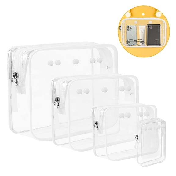 Qinyurj 4 packs Clear Bogg Bag Pouches for Bogg Bag Accessories Clear Bag Storage Travel Cosmetic Organizer White