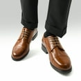 thumbnail image 6 of Bruno Marc Men's Oxford Classic Lace Up formal Dress Shoes Downing-01 Brown Size 12, 6 of 8