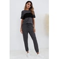 thumbnail image 2 of Conjunto Deportivo PRETTYGARDEN de Dos Piezas Pantalones Jogger a Rayas Gris Talla S, 2 of 5