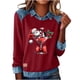 thumbnail image 1 of RKSTN Sweatshirt for Women Oversized Lapel Denim Patchwork Stitching Christmas Graphic Print Sweatshirt Top Womens Casual Plus Size Turndown Collared Loose Retro Streetwear Long Sleeve T Shirts, 1 of 8
