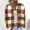 Brown, variant on Fesfesfes Women's Checkered Knit Cardigan Round Neckline Long Tapered Cuffs Loose Oversized Buttons Soft Comfy Fabric Coldproof Blouses(Purple#3,XL)