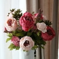 thumbnail image 3 of TETOU Artificial Silk Peony Flowers 1 Bouquet for Home Wedding Decoration - Blue, 3 of 8