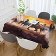 thumbnail image 5 of Horse Painting Rectangle Tablecloth Waterproof Polyester Table Clothative Stain Resistant & Wrinkle Resistant Washable Table Cover for Dining Table/Party/Camping 60x108 Inch Decor Gift, 5 of 7